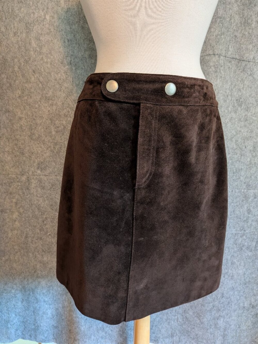 90s Banana Republic Brown Suede Mini Skirt Size 10 Lined